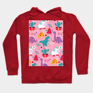 Christmas dinosaur pizza Hoodie